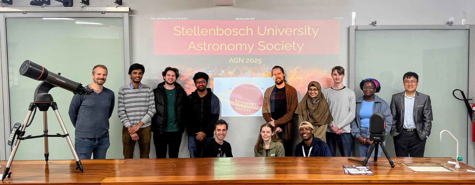 The Astronomy Club team for a group photo